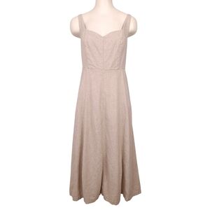 Old Navy | Dresses | Old Navy Fit Flare Sleeveless Linen Blend Midi Dress  Natural Beige Pocket Spring | Poshmark